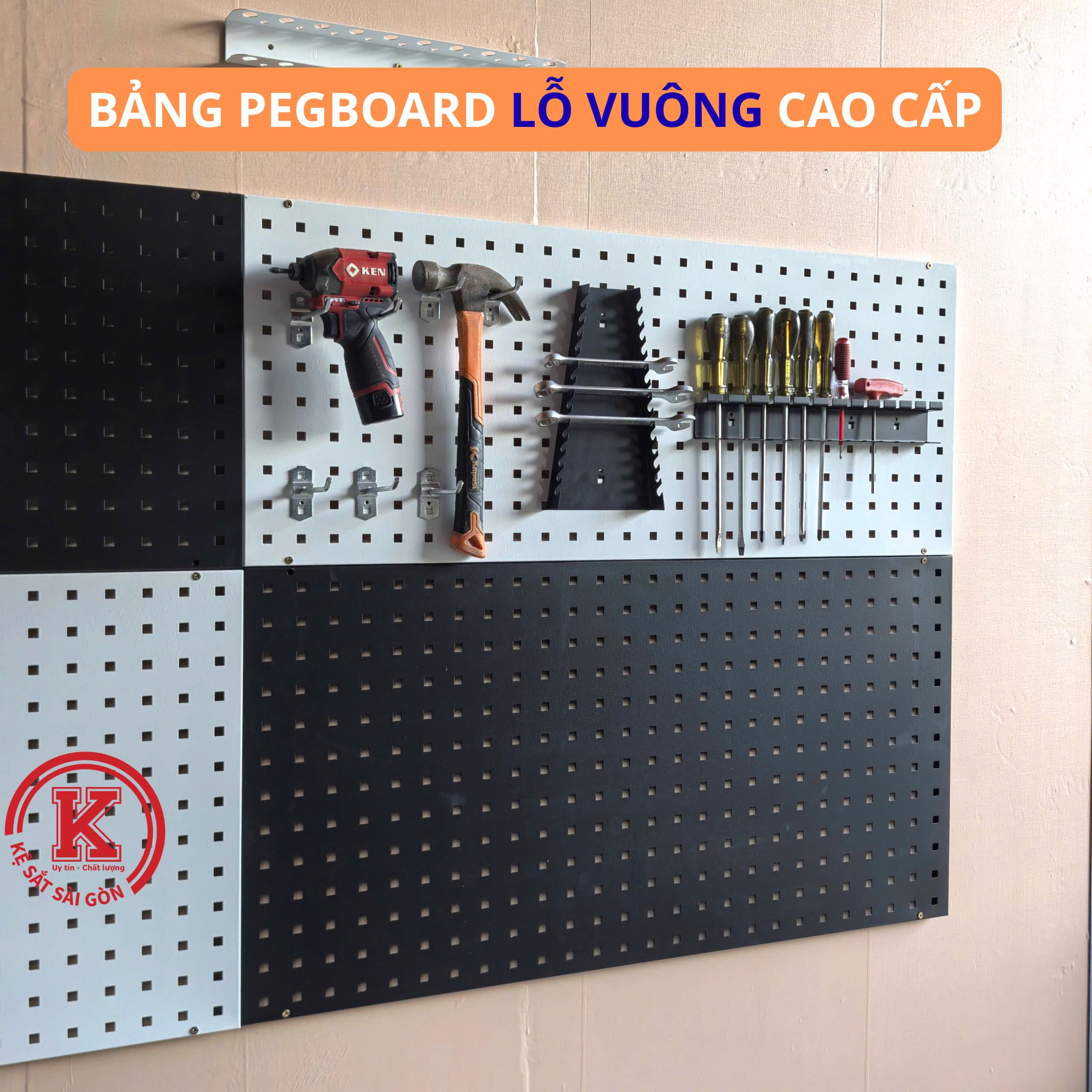 Bảng pegboard lỗ vuông 10×10mm