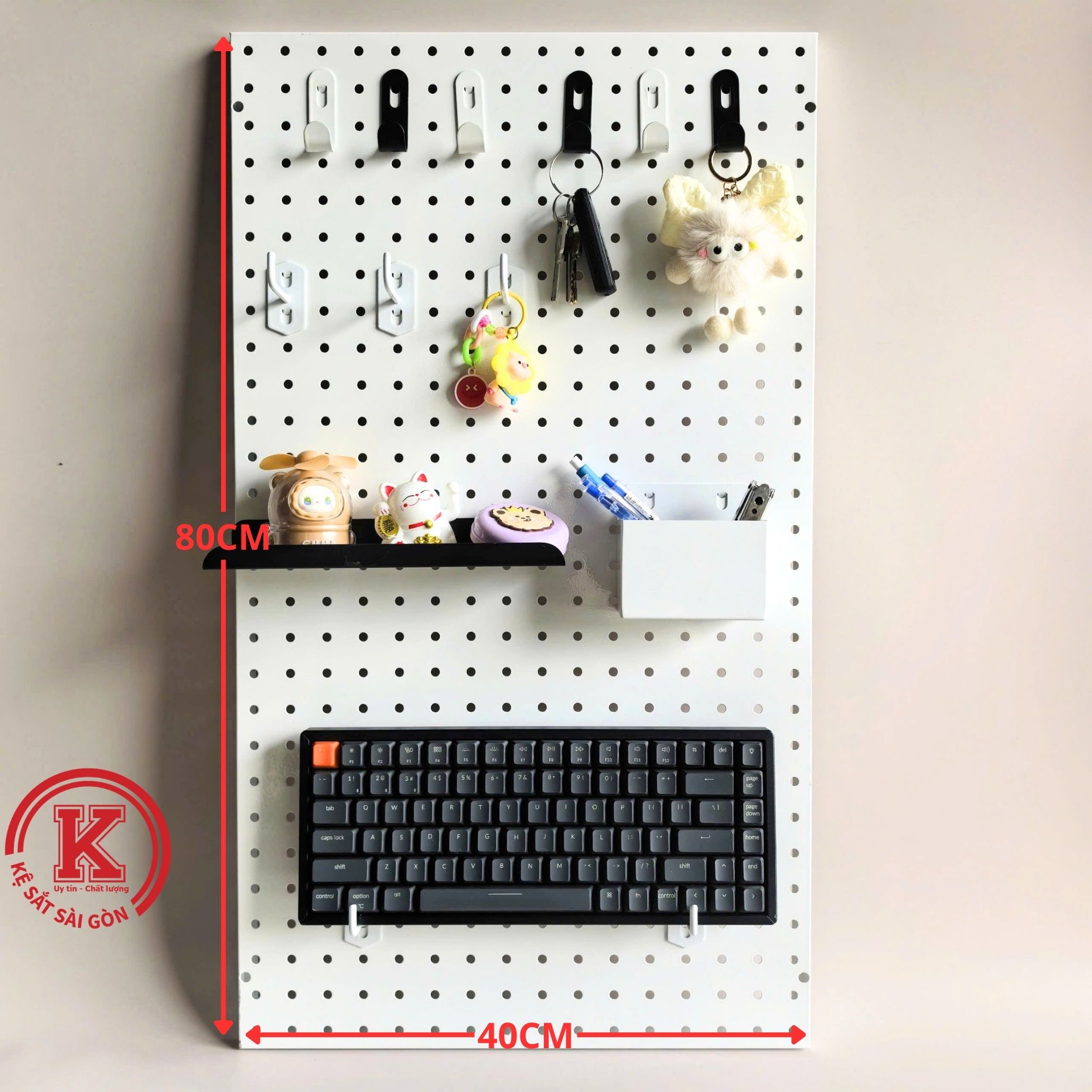 Tấm pegboard lỗ tròn 80×40cm