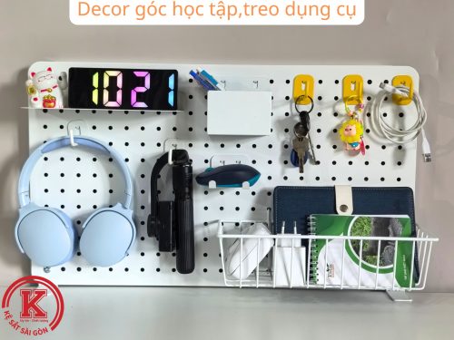 Bảng Pegboard Kẹp Bàn Decor Bàn Học, Bàn Làm Việc Cao Cấp