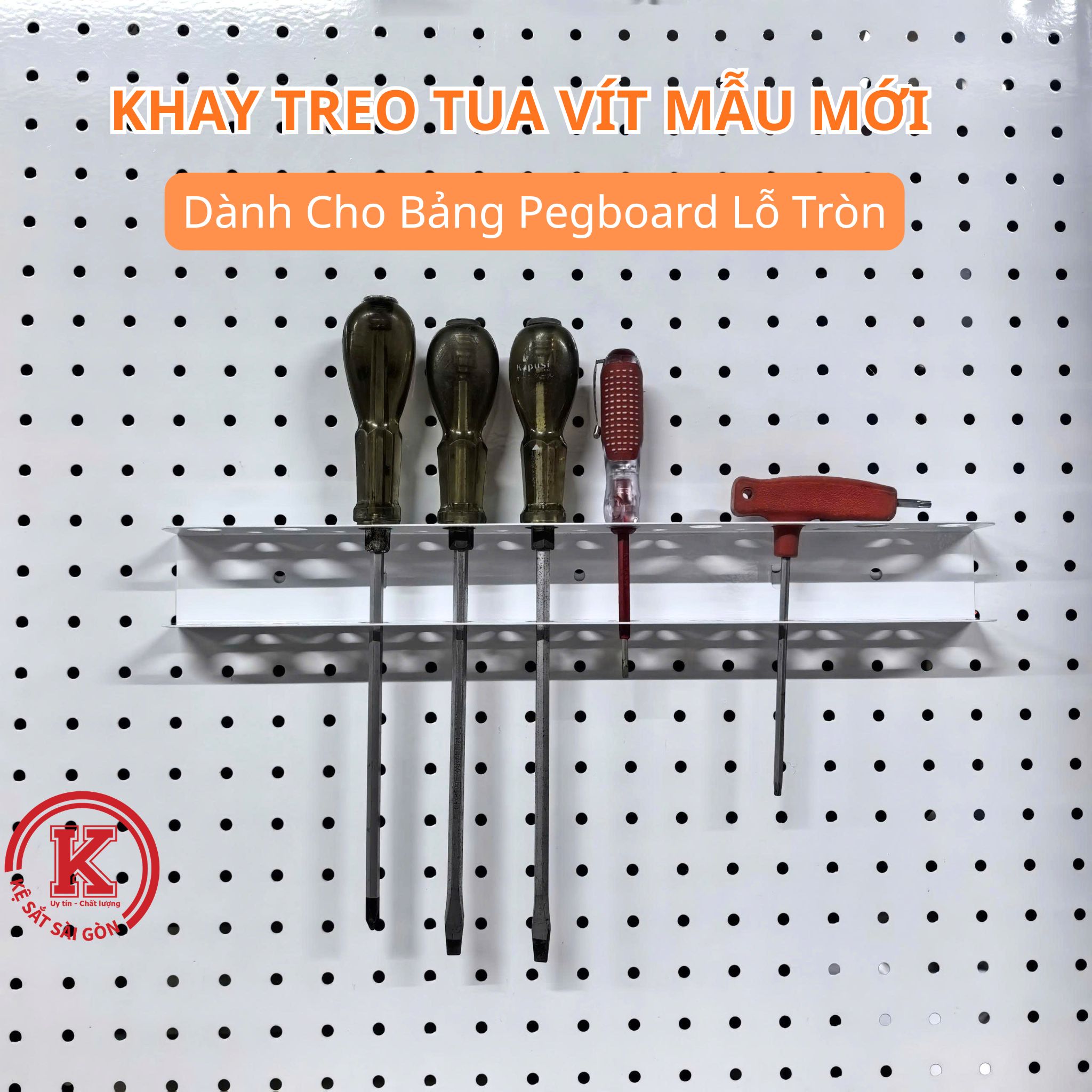 Phụ Kiện Pegboard Khay Treo Cờ Lê Tua Vít Mẫu Mới