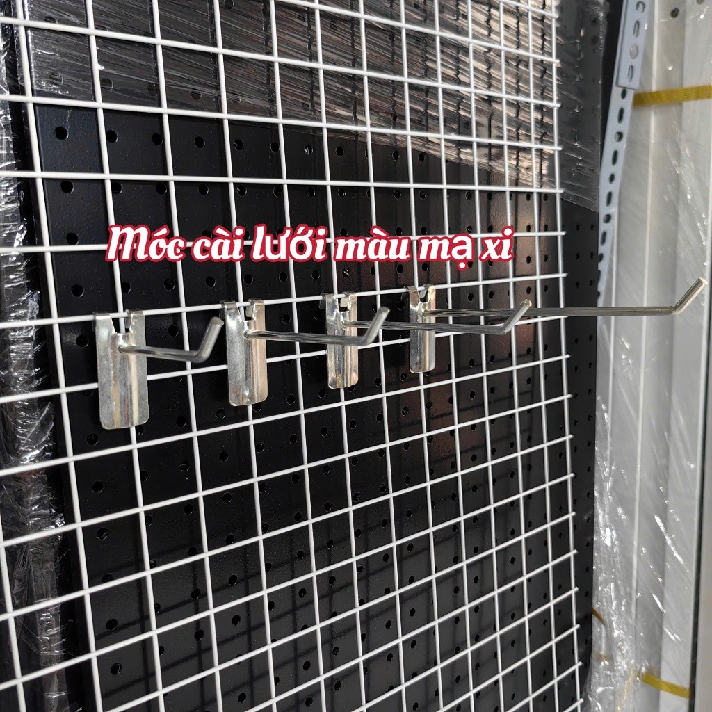 Móc cài lưới inox treo phụ kiện ( Combo 10 Móc Dài 10cm)