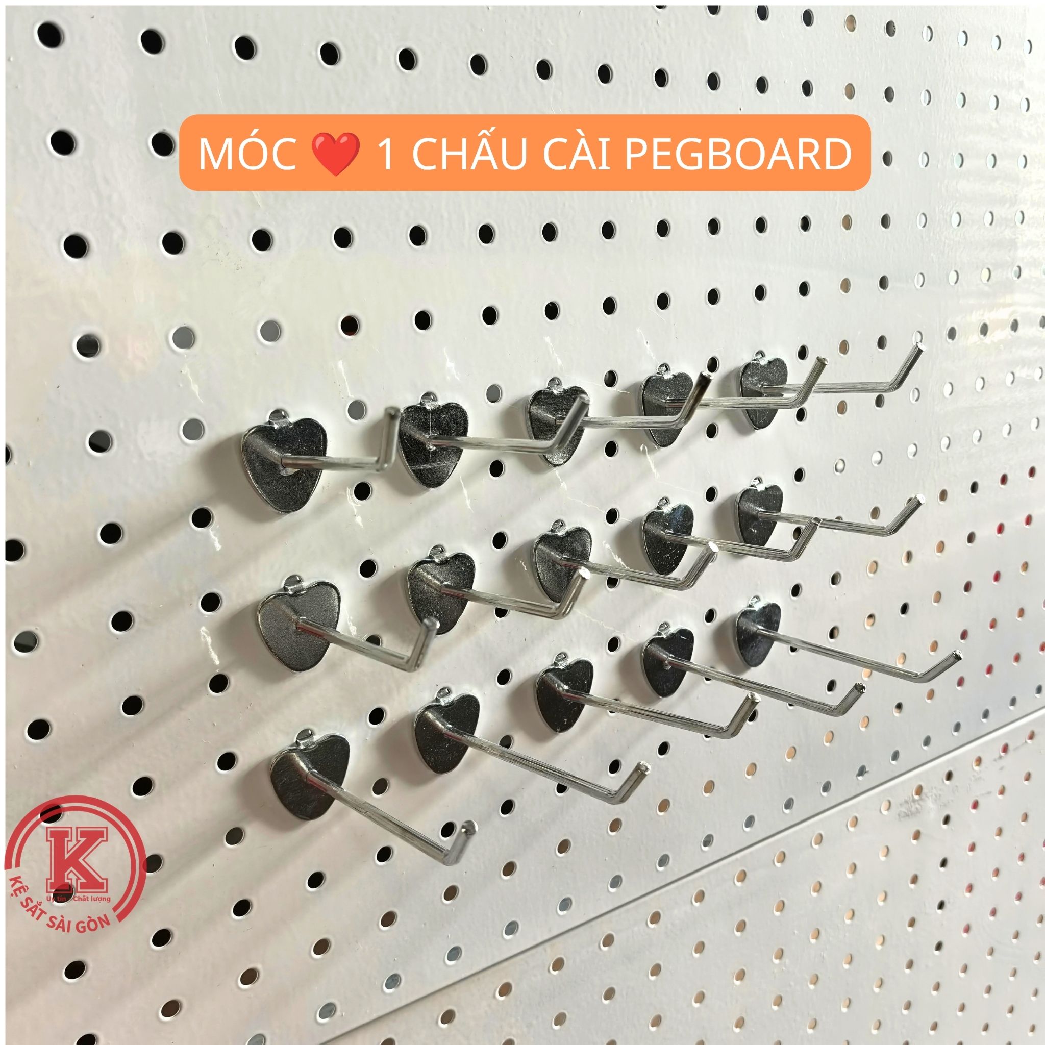 Móc Tim Cài Pegboard Treo Phụ kiện Trang Trí Bàn Làm Việc