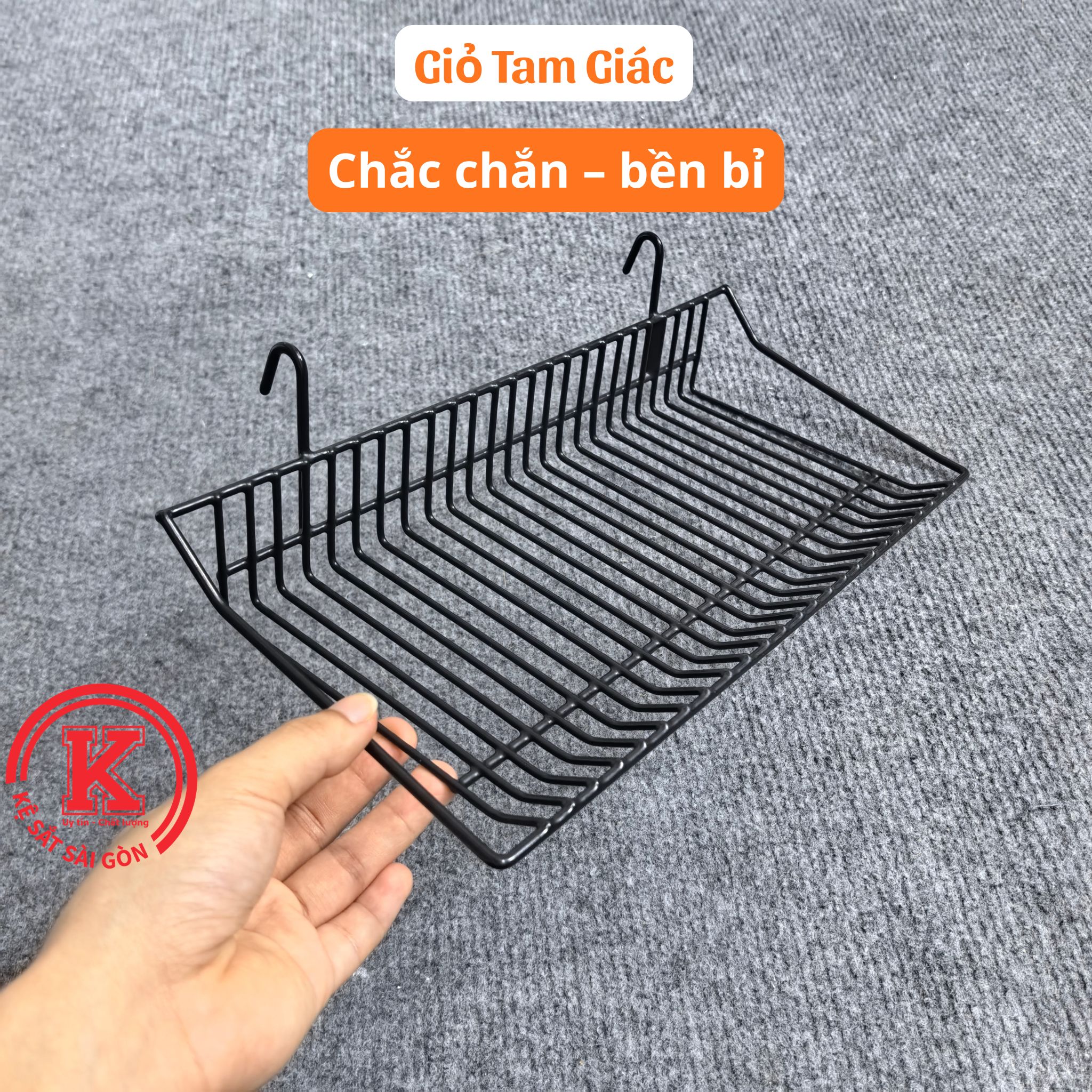 Giỏ cài khung lưới và pegboard lỗ dọc