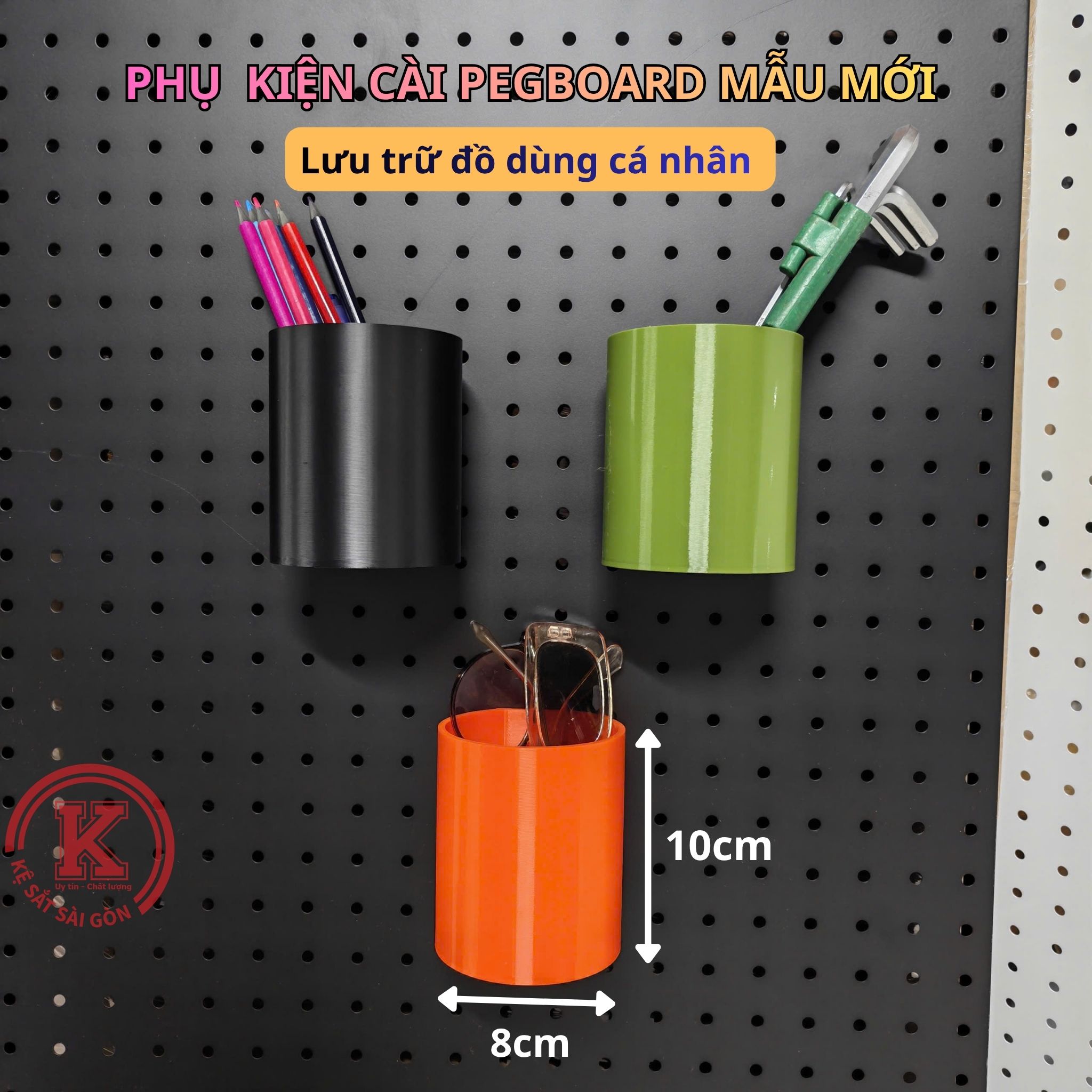 Hộp Nhựa Đựng Đồ Cá Nhân - Phụ Kiện Bảng Pegboard Lỗ Tròn