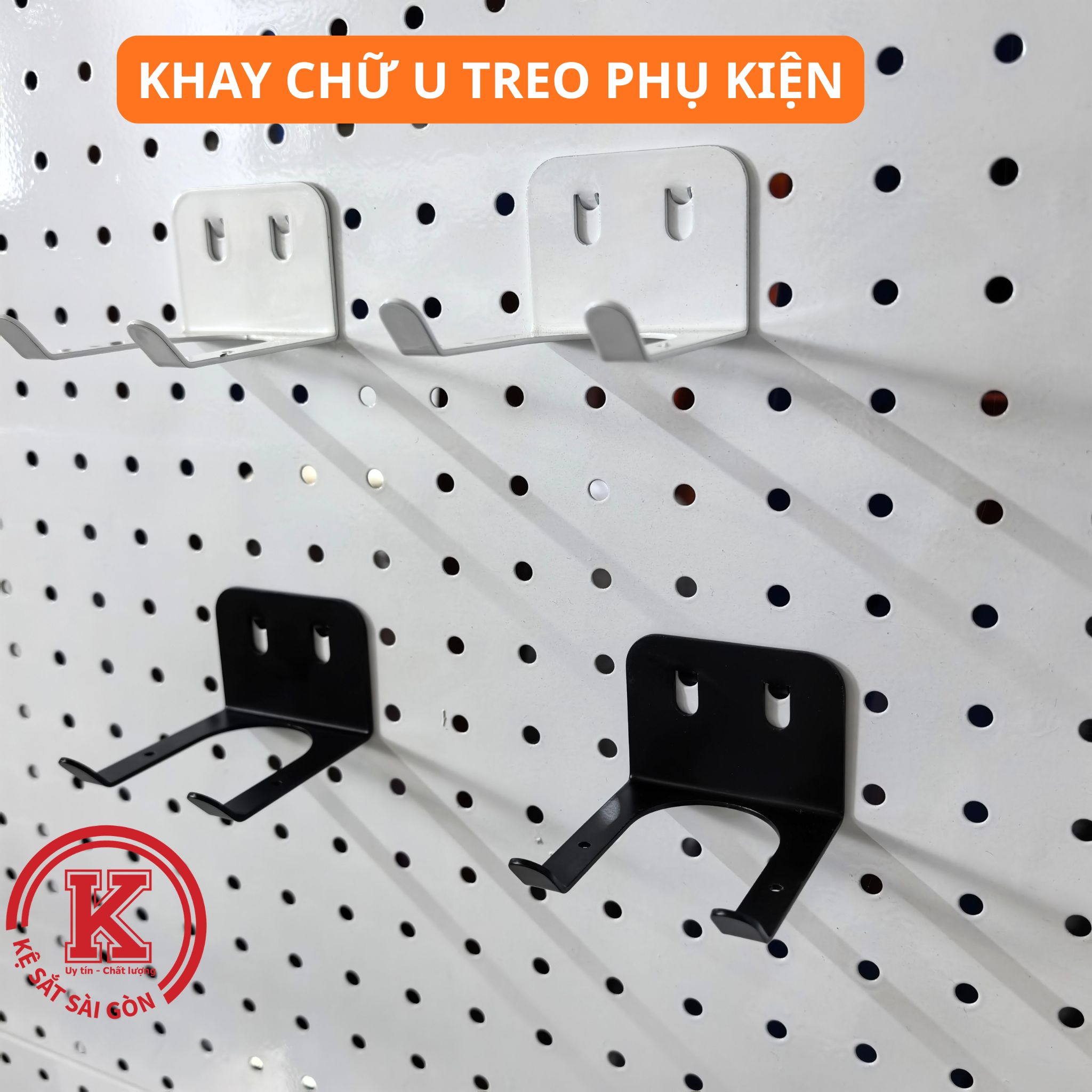 Phụ Kiện Bảng Pegboard,Khay Chữ U Sắp Xếp và Trưng Bày Đồ Dùng