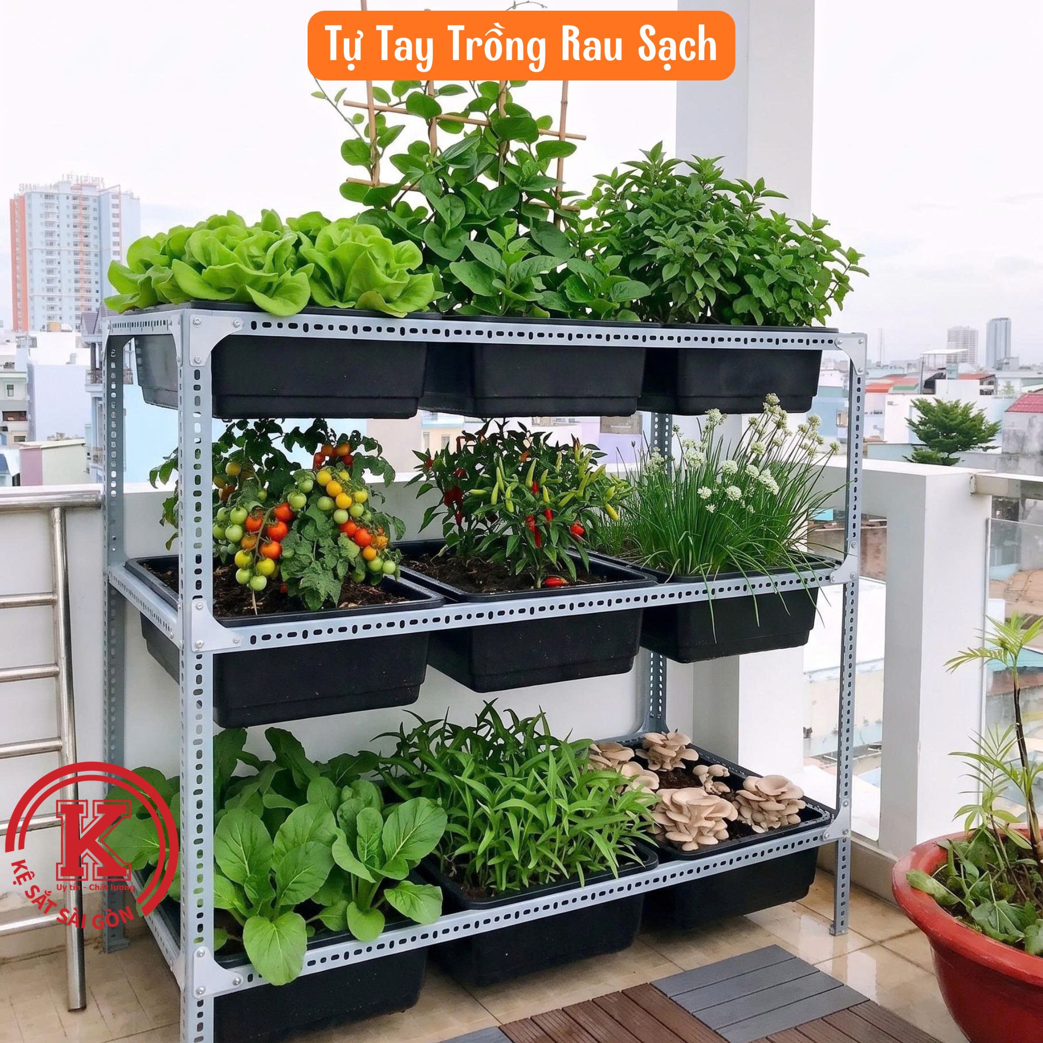 Kệ trồng rau thông minh 2 tầng,3 tầng