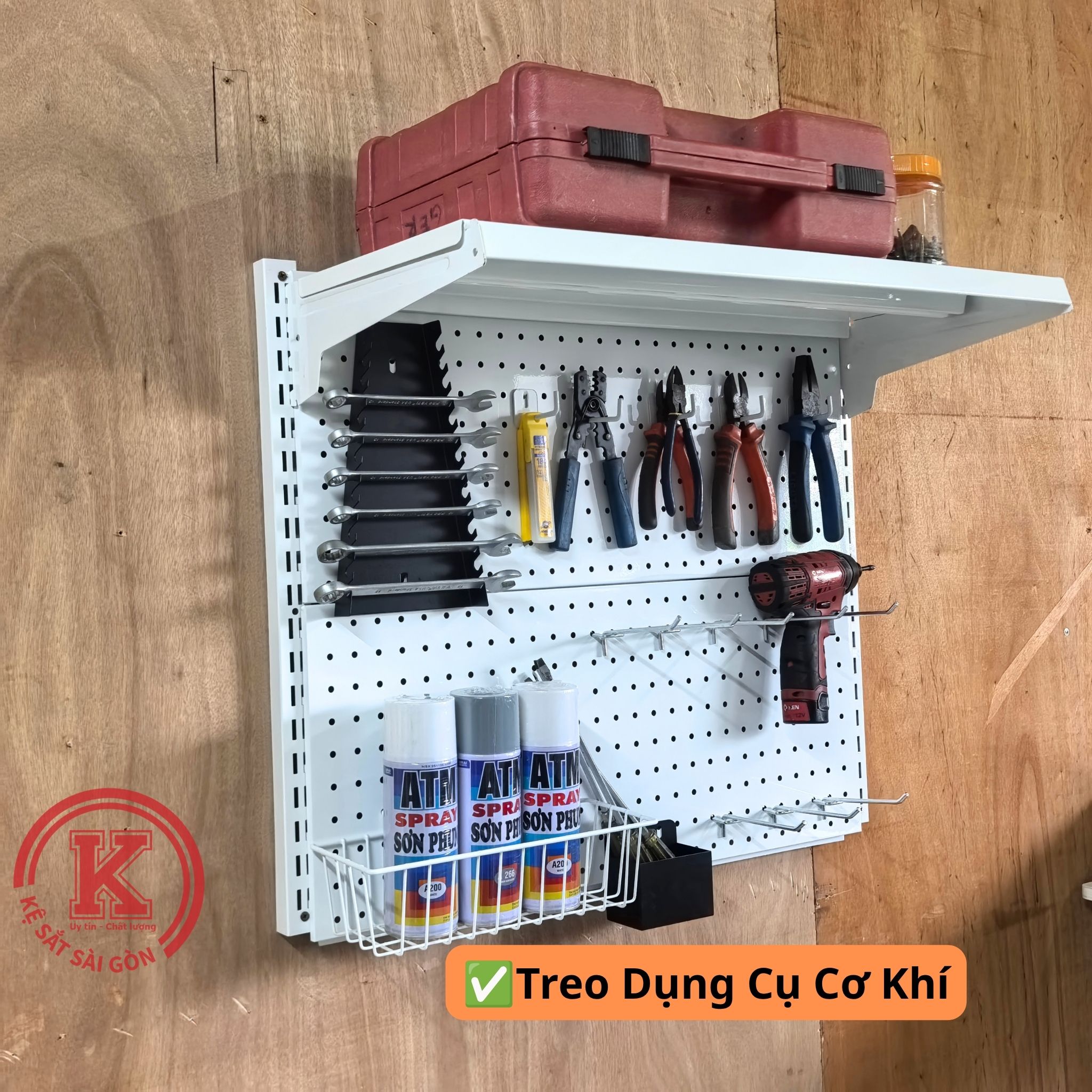 Kệ treo đồ nghề lưng gài thanh ray