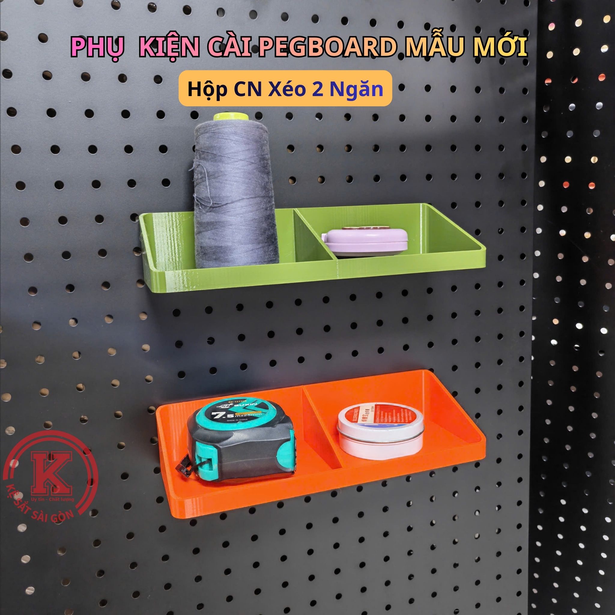 Ống bút, khay 1 ngăn, khay 2 ngăn nhựa cài pegboard