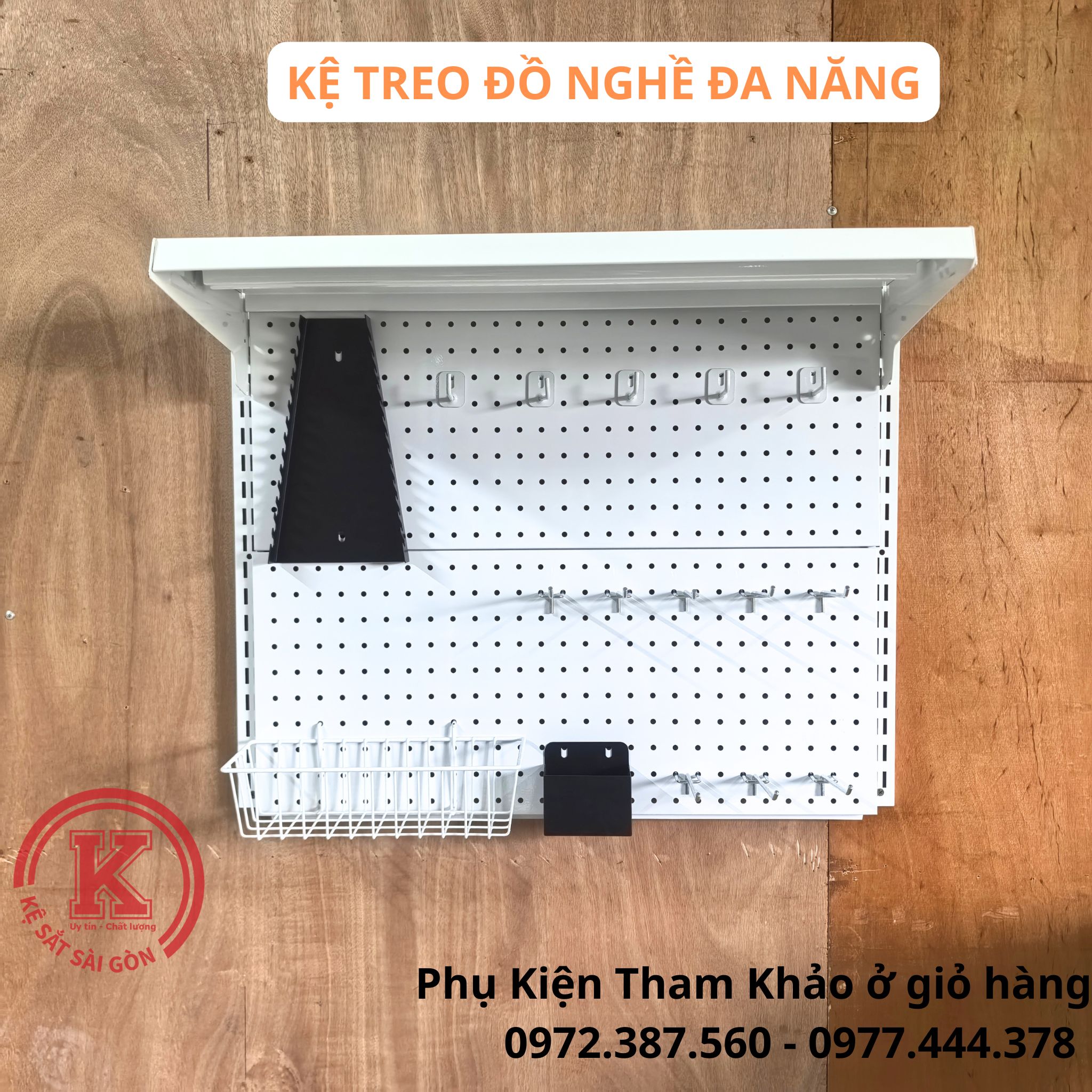 Kệ treo đồ nghề lưng gài thanh ray