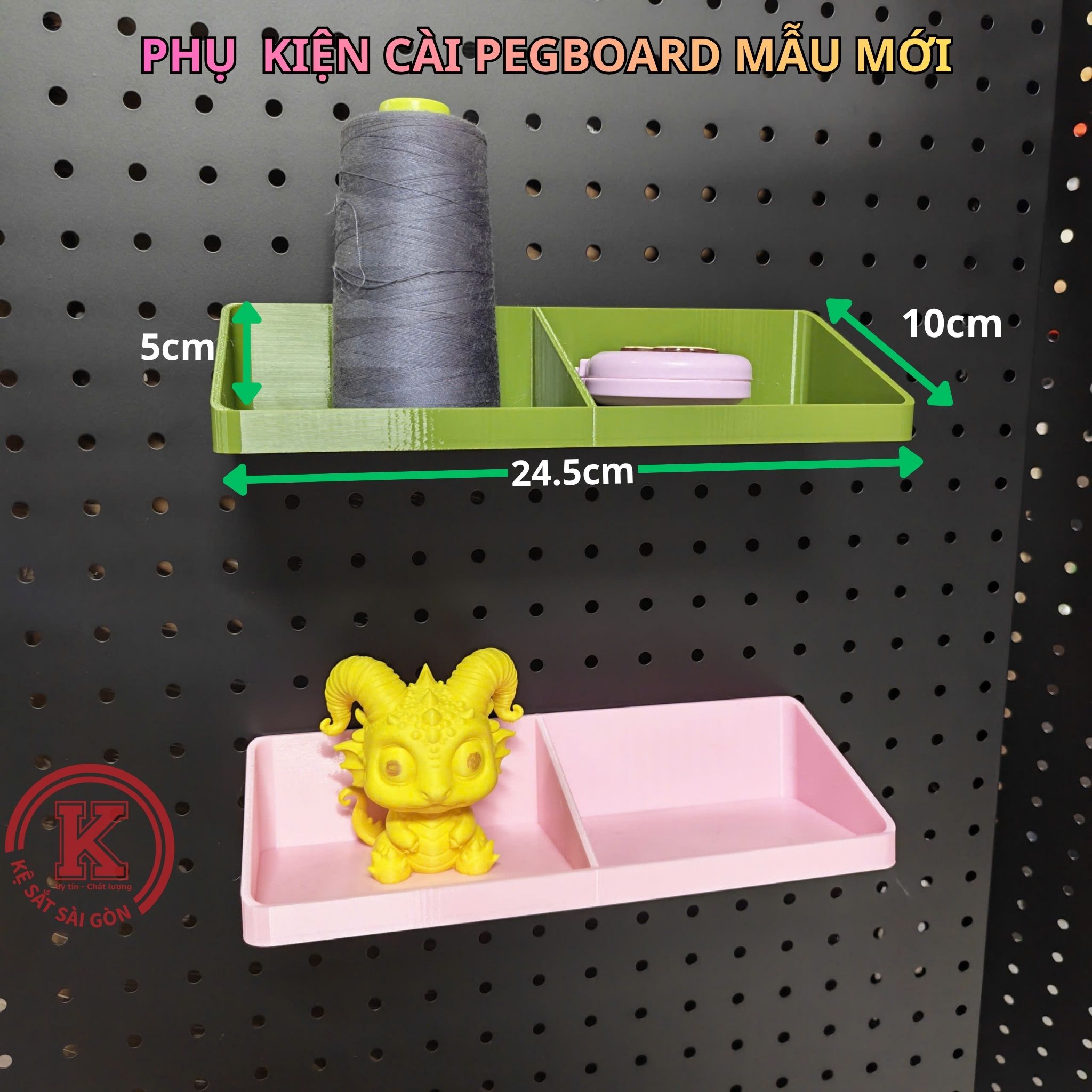 Ống bút, khay 1 ngăn, khay 2 ngăn nhựa cài pegboard
